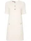 Gucci Wool Tweed Dress In White