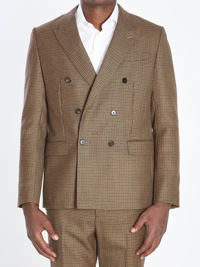 Gucci Wool Tweed Jacket In Brown