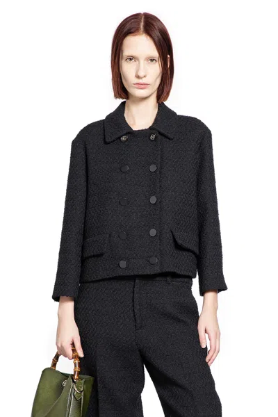 Gucci Wool Tweed Jacket In Black