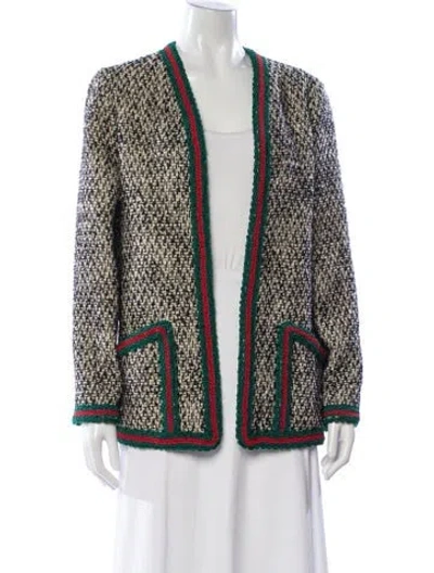 Pre-owned Gucci Wool Tweed Pattern Jacket In Neutral