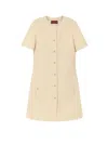 Gucci Textured Wool Tweed Dress In Neutral