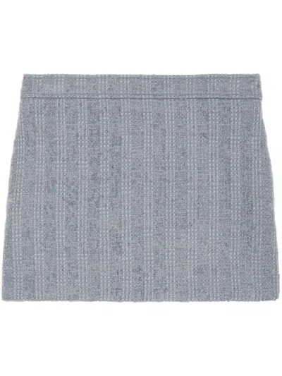 Gucci Wool Tweed Skirt In Clear Blue