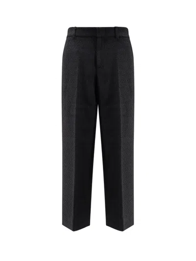 Gucci Wool Tweed Trousers In Black