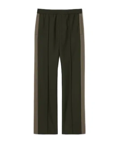Gucci Wool Twill Pant With Logo In Green