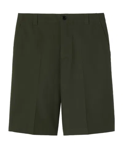 Gucci Wool Twill Shorts With Logo In Green