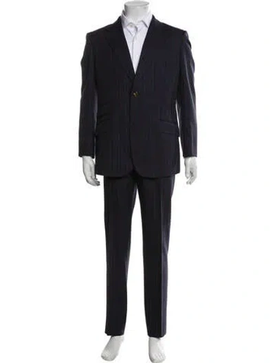 Pre-owned Gucci Wool Two-piece Suit In Blue