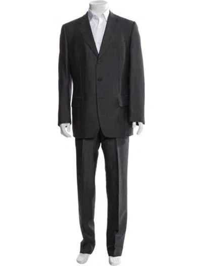 Pre-owned Gucci Wool Two-piece Suit In Gray