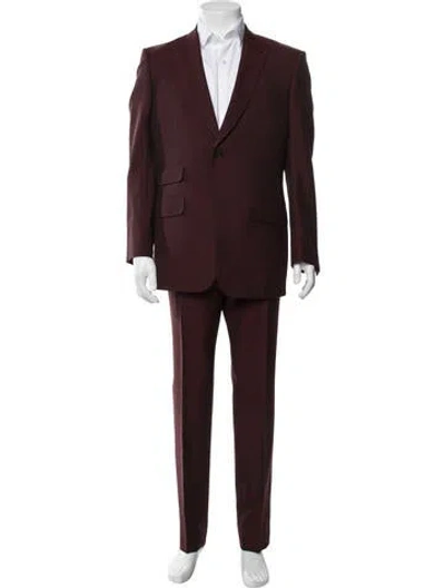 Pre-owned Gucci Wool Two-piece Suit Vest In Burgundy