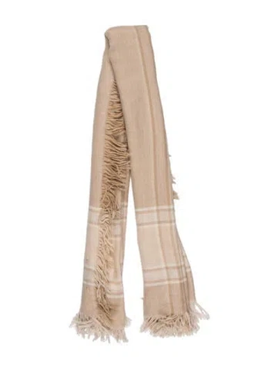 Pre-owned Gucci Wool Vintage Shawl In Neutral