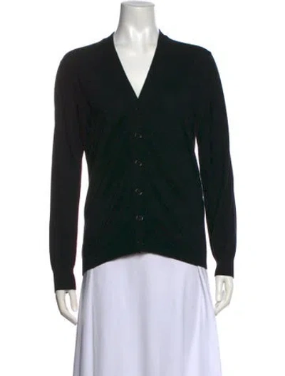 Pre-owned Gucci Wool V-neck Sweater In Black