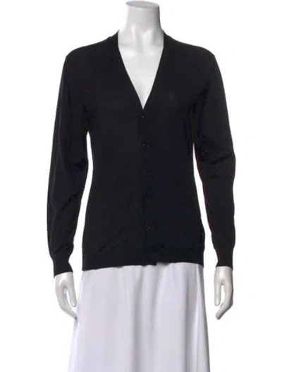 Pre-owned Gucci Wool V-neck Sweater In Black