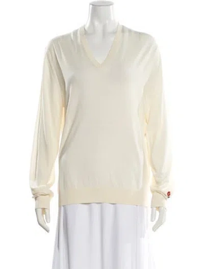 Pre-owned Gucci Wool V-neck Sweater In Neutral