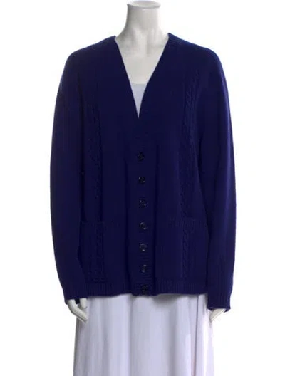 Pre-owned Gucci Wool V-neck Sweater W/ Tags In Blue