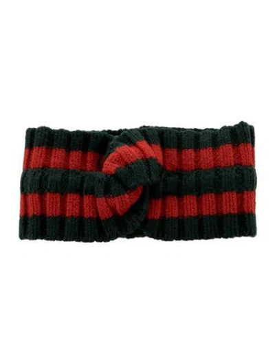 Pre-owned Gucci Wool Web Headband In Green/red