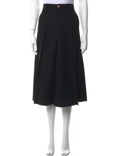 Pre-owned Gucci Wool Wide Leg Pants In Black