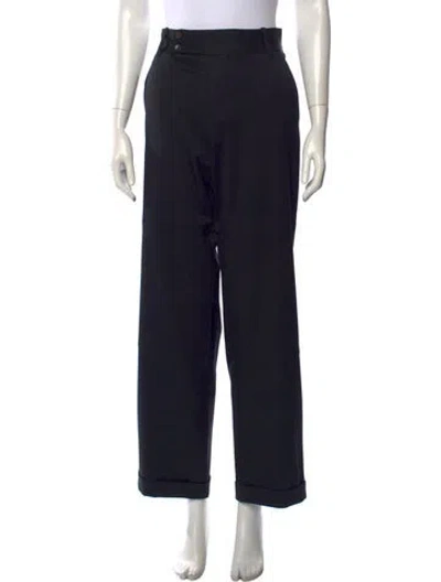 Pre-owned Gucci Wool Wide Leg Pants In Black
