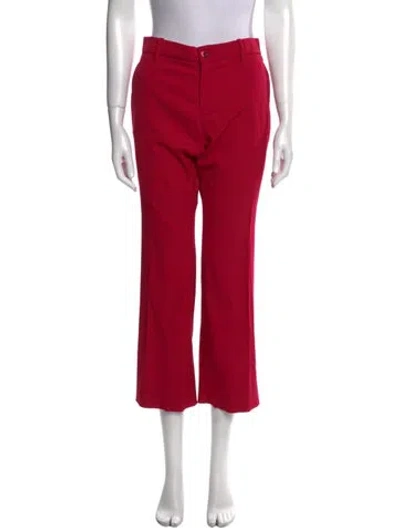 Pre-owned Gucci Wool Wide Leg Pants In Red