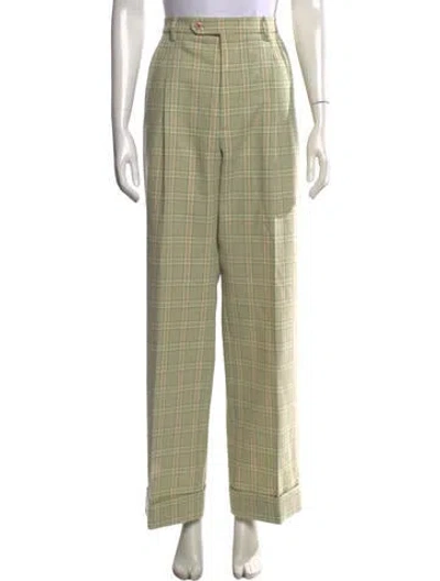 Pre-owned Gucci Wool Wide Leg Pants W/ Tags In Green