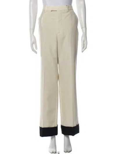Pre-owned Gucci Wool Wide Leg Pants W/ Tags In Neutrals