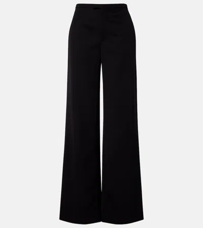 Gucci Wool Wide-leg Pants In Black