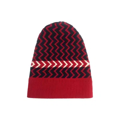 Pre-owned Gucci Wool Zigzag Beanie 'red/white/blue' | Men's Size M