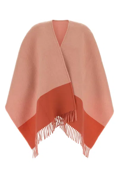 Gucci Wool-blend Cape With Cashmere Touch In Pink