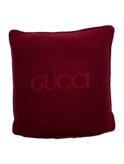 Pre-owned Gucci Wool-blend Cushion In Burgundy