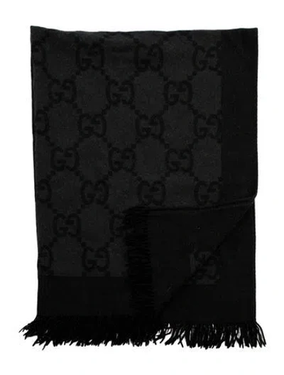 Pre-owned Gucci Wool-blend Jumbo Gg Throw Blanket In Multi