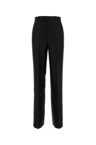 Gucci Wool-silk Blend Trousers In Black