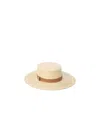 Gucci Raffia Hat Leather Strap In Nude
