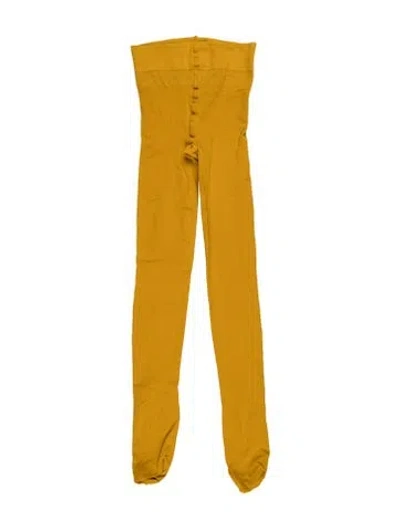 Pre-owned Gucci Woven Tights In Yellow