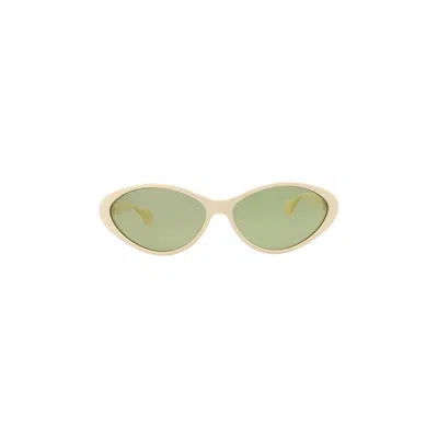 Pre-owned Gucci Wrap Around Sunglasses 'ivory/green' | Cream | Women's Size Onesize