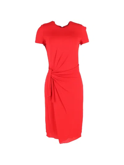 Pre-owned Gucci Wrap-effect Midi Dress In Red