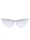 Gucci Wraparound-frame Sunglasses In 银色