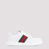 Gucci Screener White Low Top Sneakers With Web Detail In Leather Man In White