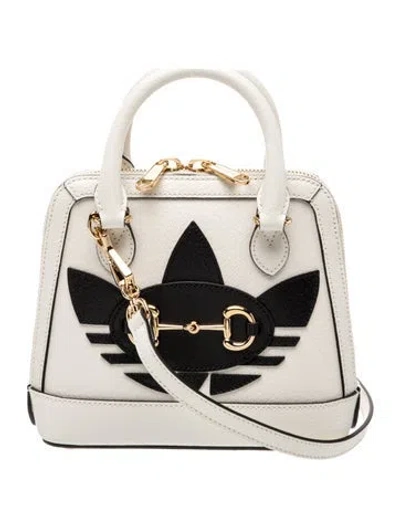 Pre-owned Gucci X Adidas 1955 Horsebit Top Handle Bag In Neutral