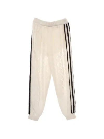Pre-owned Gucci X Adidas 2010s Cable-knit Track Pants In Neutral