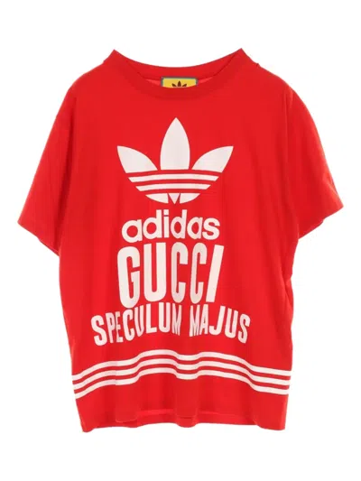 Pre-owned Gucci X Adidas 2010s Cotton T-shirt In Red
