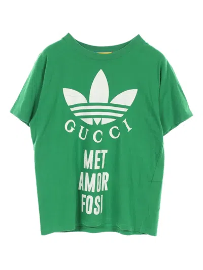Pre-owned Gucci X Adidas 2010s Trefoil Logo T-shirt In Green