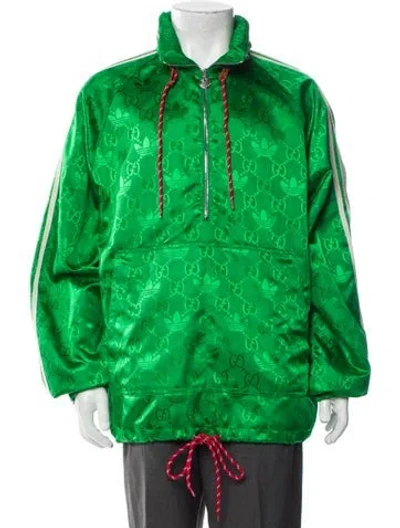 Pre-owned Gucci X Adidas 2022 Gg Logo Parka In Green