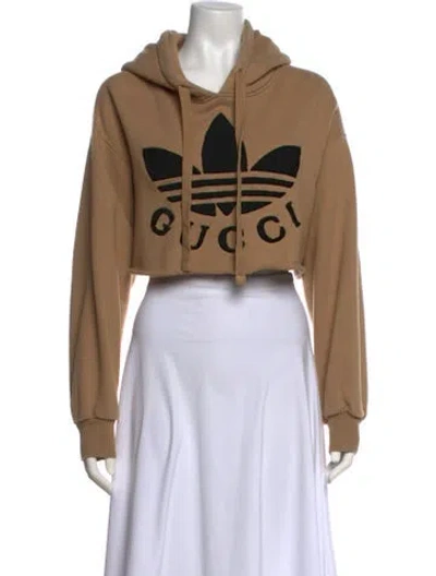 Pre-owned Gucci X Adidas 2022 Graphic Print Sweatshirt In Brown
