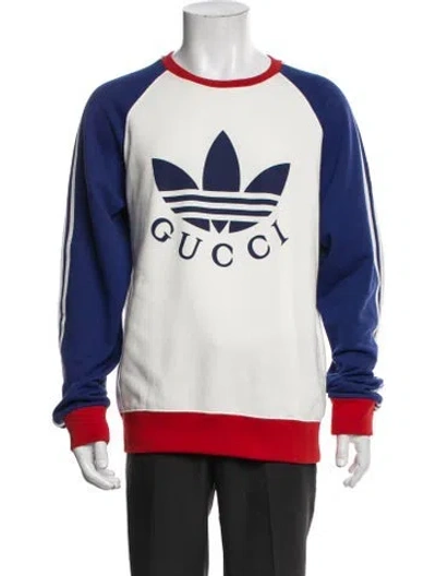 Pre-owned Gucci X Adidas 2023 Colorblock Pattern Sweatshirt W/ Tags In White