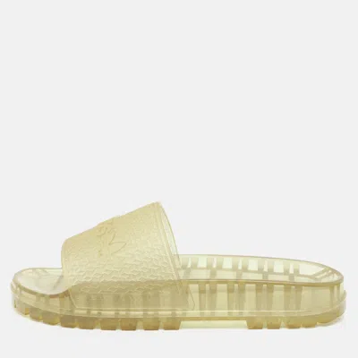 Pre-owned Gucci X Adidas Adilette Size 40 Transparent Pvc Slide Sandals