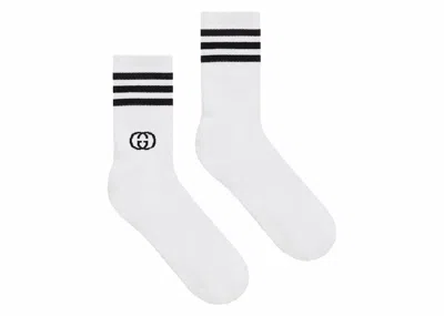 Pre-owned Gucci X Adidas Ankle Socks In White/black