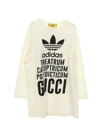 Pre-owned Gucci X Adidas Boat-neck Long-sleeve T-shirt In Neutral
