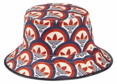 Pre-owned Gucci X Adidas Bucket Hat In Red/blue