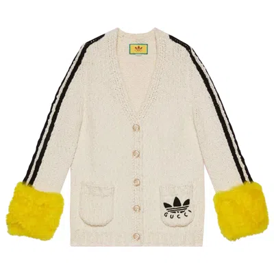 Pre-owned Gucci X Adidas Cardigan 'white/yellow' | Women's Size S