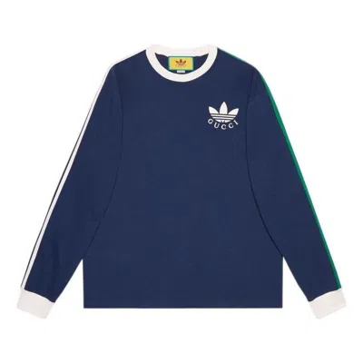 Gucci X Adidas Cotton Jersey T-shirt 'dark Blue'