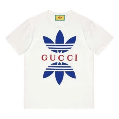 Pre-owned Gucci X Adidas Cotton Jersey T-shirt In White 548334-xjemj-9280