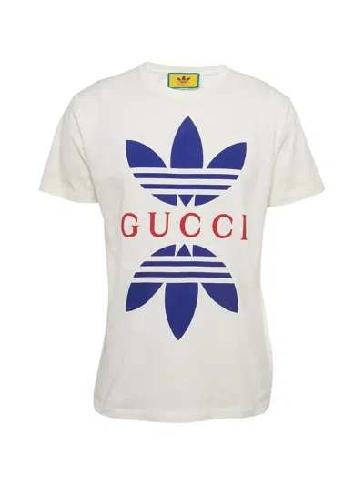 Pre-owned Gucci X Adidas Crew-neck Graphic Top In Neutral